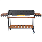 Міцний мангал VESUVI Comfort Wood 1000 з полицями, гачками та на коліщатках, жаровня 1000 мм, до 16 шампурів, фото 2