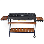 Міцний мангал VESUVI Comfort Wood 1000 з полицями, гачками та на коліщатках, жаровня 1000 мм, до 16 шампурів, фото 3