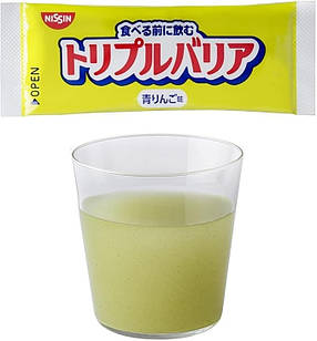 Nissin Foods Triple Barrier Psyllium Напій із лушпиння насіння подорожника, смак зеленого яблука, 1 пакетик х7г. До 02/2027