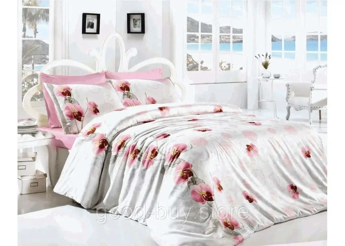 First choice LEORA PEMBE - pink постільна білизна ранфорс сімейний 160х220х2