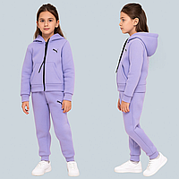 Теплий Костюм на флісі для дівчинки 104-116 см 003343 Туреччина Бузок