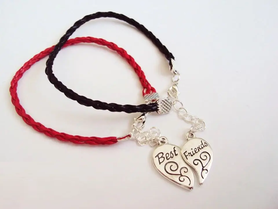 Парні браслети Best friends для друзів подруг дві половинки серця, фото 1