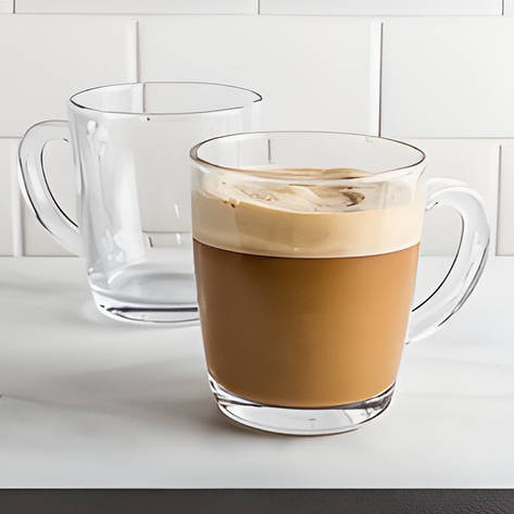 Набір чашок 340 мл 2 шт скляні прозорі Pasabahce Басік, фото 1