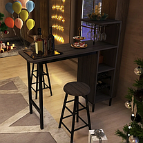 Барний стіл зі стільцями Costway Bistro з тримачем винних келихів коричневий, фото 5