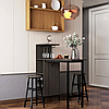 Барний стіл зі стільцями Costway Bistro з тримачем винних келихів коричневий, фото 6