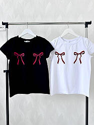 Базова жіноча бавовняна футболка принт бантики Sfv1323