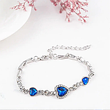 Браслет Серце океану з фільму Тисник сині кристали каміння цирконій, фото 2