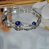 Браслет Серце океану з фільму Тисник сині кристали каміння цирконій, фото 3