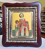 Ікона Віра Надія Любов та Софія у темному фігурному кіоті під склом, розмір кіота 23*26, сюжет 15*18., фото 3