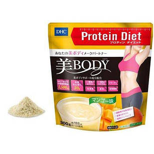 DHC Protein Diet Beautiful Body Протеїновий коктейль+вітаміни та мінерали для жінок, смак манго, 300 г. До 03/2026