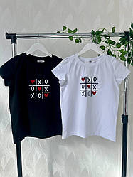 Трикотажна жіноча футболка принт хрестики нолики Sfv1324