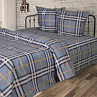 Простирадло бязь набивна класичне Ярослав сіре в клітинку всі розміри