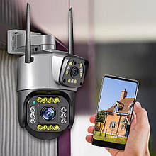 Вулична Wi-Fi камера з автотрекінгом та подвійною лінзою для 360° огляду (509)