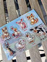 Дерев'яний сортер-вкладиш "Свійські тварини" Puz-88741 PuzzleOk, фото 3