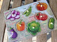 Дерев'яний сортер-вкладиш "Овочі" Puz-88740 PuzzleOk, фото 3