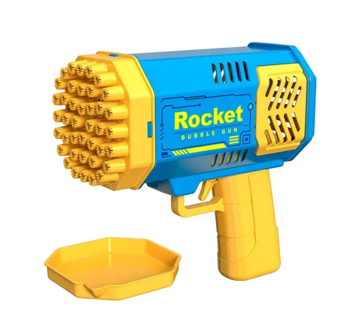Генератор бульбашок з LED-підсвіткою Rocket Bubble Gun з 40 отворами