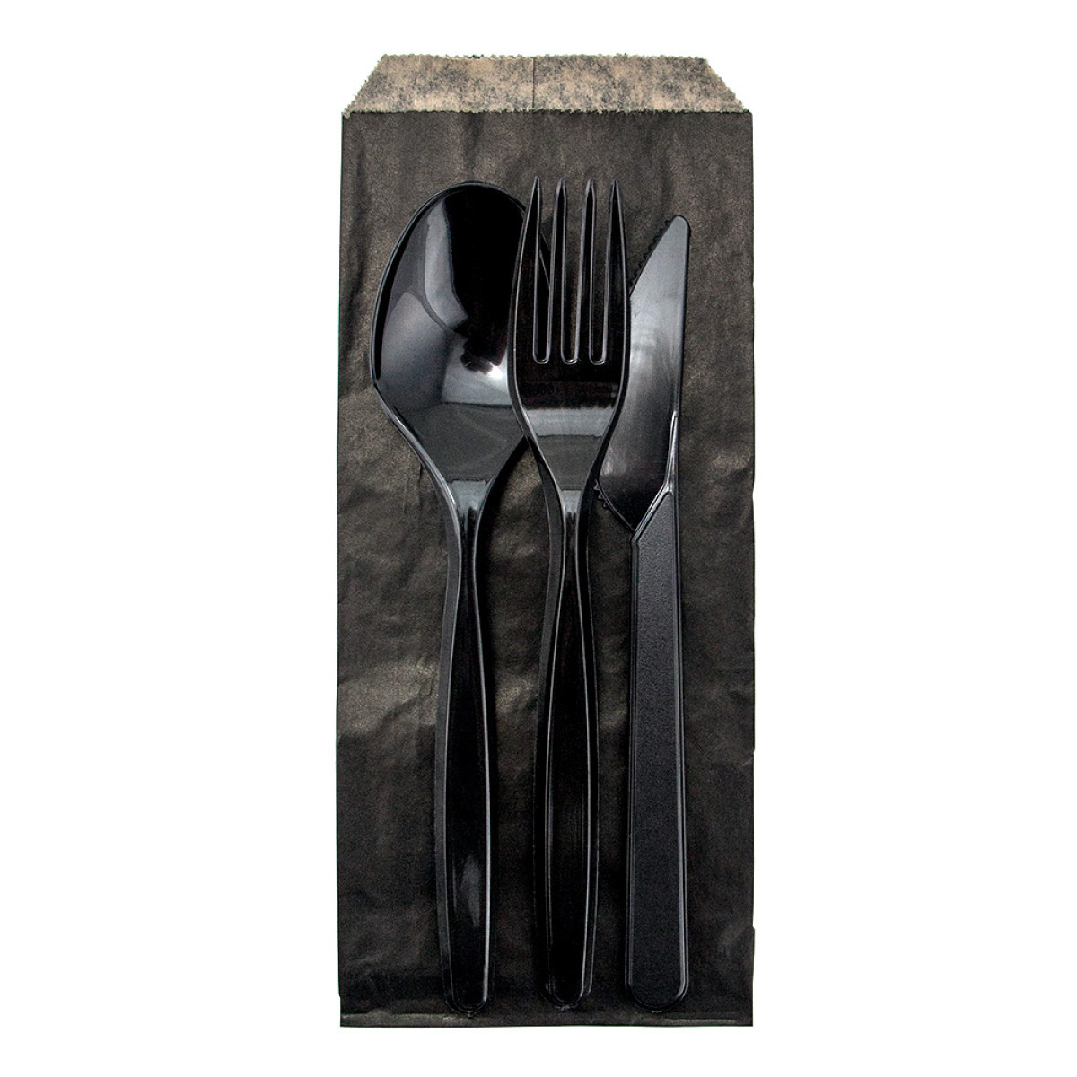 Пакет для столових приладів | Чорний/Крафт 220*90мм (1000шт), фото 1