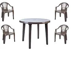 Комплект пластикових садових меблів стіл + 4 стільці