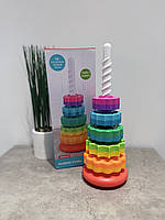 Пірамідка 31403 висота 35,5см, гвинтова пірамідка, спіральна пірамідка, кільця (текстурні), в коробці 13,5-36-8см, фото 6