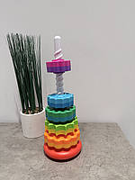 Пірамідка 31403 висота 35,5см, гвинтова пірамідка, спіральна пірамідка, кільця (текстурні), в коробці 13,5-36-8см, фото 4