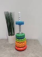 Пірамідка 31403 висота 35,5см, гвинтова пірамідка, спіральна пірамідка, кільця (текстурні), в коробці 13,5-36-8см, фото 2