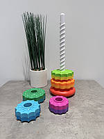 Пірамідка 31403 висота 35,5см, гвинтова пірамідка, спіральна пірамідка, кільця (текстурні), в коробці 13,5-36-8см, фото 3