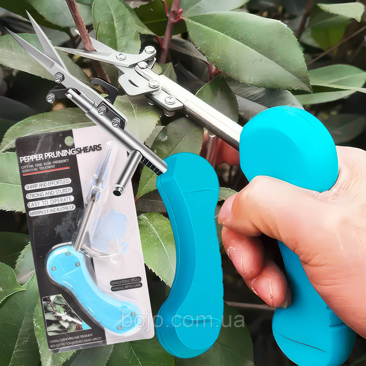 Садові ножиці секатор з високовуглецевої сталі для збору плодів, обрізки гілок, листя 20x12.8x3 см (JS)