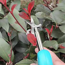 Садові ножиці секатор з високовуглецевої сталі для збору плодів, обрізки гілок, листя 20x12.8x3 см (JS), фото 2