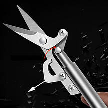 Садові ножиці секатор з високовуглецевої сталі для збору плодів, обрізки гілок, листя 20x12.8x3 см (JS), фото 4