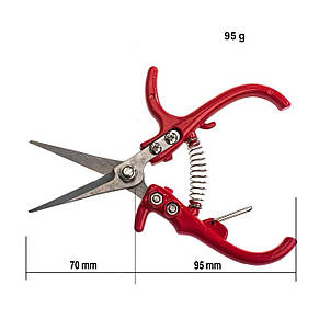 Універсальні садові ножиці з пружиною для збору плодів, обрізки гілок, листя Ding C 1946 (JS), фото 3