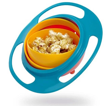 Дитяча тарілка-непроливайка "Неваляшка" 17 см, MA356/ Тарілка-юла/Місяча чаша-гіроскоп