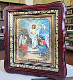Ікона Воскресіння Христове у темному фігурному дерев'яному кіоті під склом, розмір кіота 26*23, сюжет 15*18., фото 2