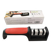 Ручна точилка для ножів 3-в-1 Knife Sharpener з трьома етапами заточування, антиковзка основа, для кухонних ножів