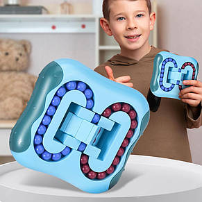 Інтелектуальна гра Magic Bean Cube 1688-1 розвиваюча головоломка-лабіринт 2-в-1, розмір 11×10 см, Синій (YAB), фото 1