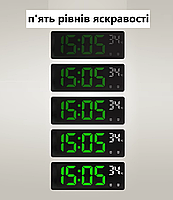 Годинник Deepfox DS-6631 LED цифровий електронний настільний Будильник Дата Температура синій, фото 7