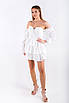 Сукня міні мереживна з довгими рукавами та корсетним ліфом біла 830294 (2000000150475), фото 2