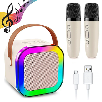 Дитяче бездротове караоке з 2 мікрофонами, К12/ Портативна Bluetooth-колонка з мікрофоном