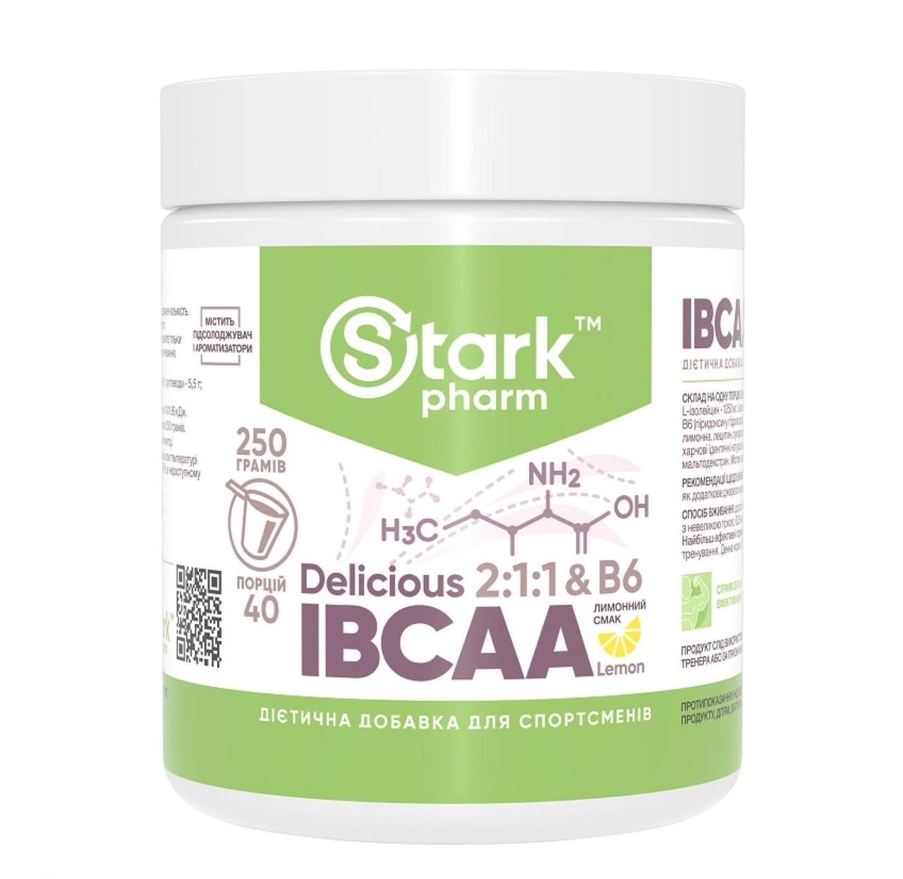 Амінокислоти Stark Pharm Stark IBCAA 2-1-1&Vit B6 Lemon, 250 г