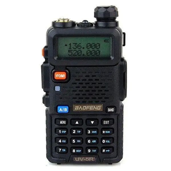 Рація Baofeng UV-5R Plus 5 Вт з гарнітурою — двохдіапазонна радіостанція VHF/UHF, 128 каналів, акумулятор 1800 мА·г