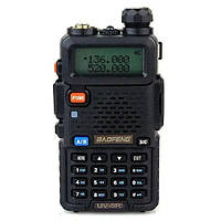 Рація Baofeng UV-5R Plus 5 Вт з гарнітурою — двохдіапазонна радіостанція VHF/UHF, 128 каналів, акумулятор 1800 мА·г