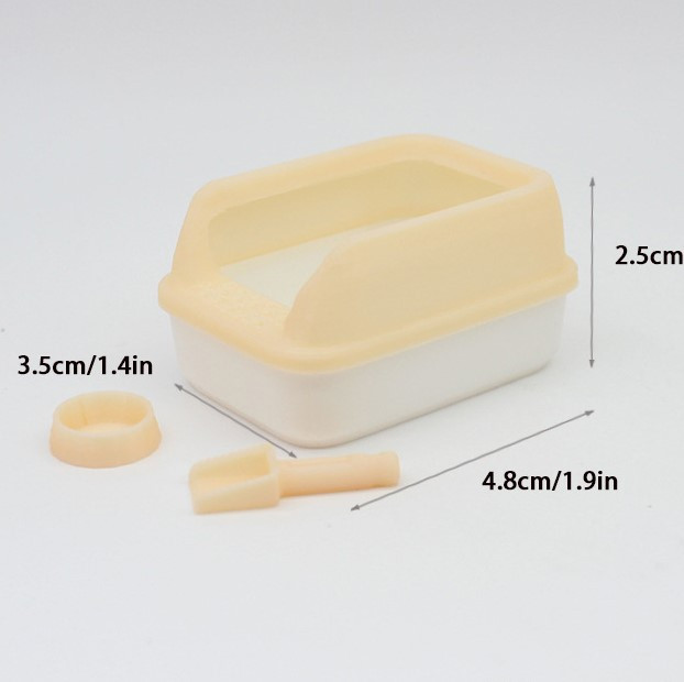 Мініатюра лоток для котів 5*2.5 см Молочний, фото 1