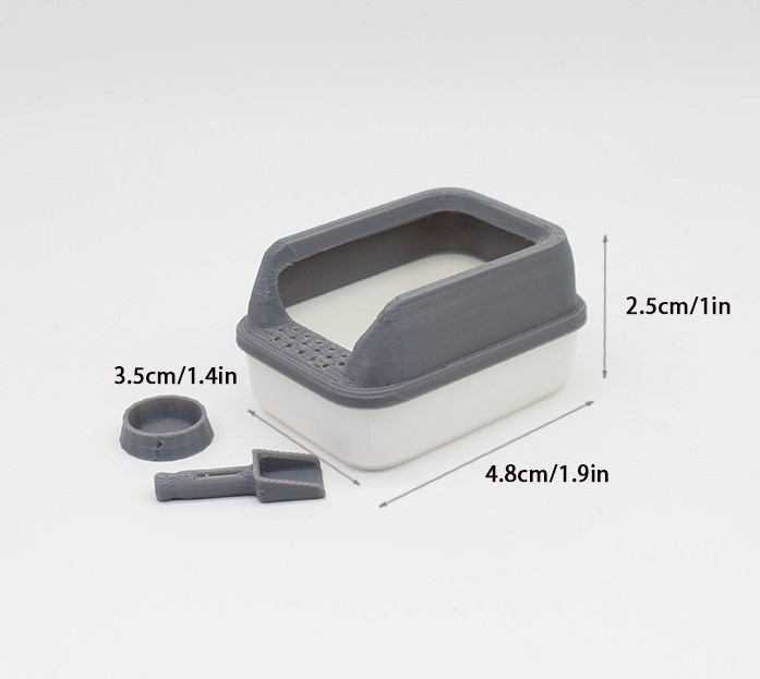Мініатюра лоток для котів 5*2.5 см Сірий, фото 1