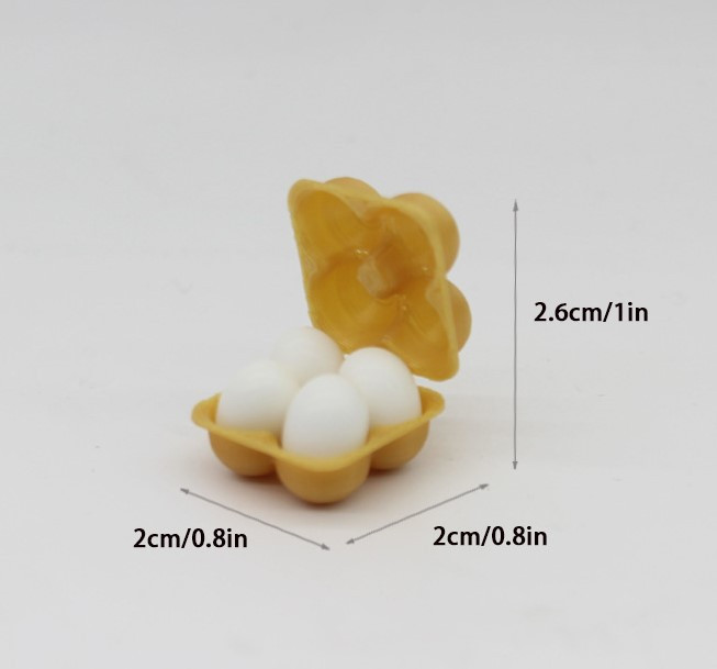 Мініатюра лоток з яйцями білими 2 см, фото 1