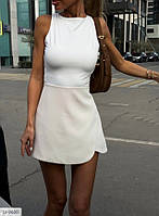 Спідниця-шорти жіноча коротка міні класична стильна з завищеною талією імітація запаху