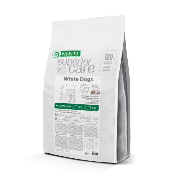 Сухий корм для собак Nature's Protection (Нейчерс Протекшен) Superior Care White Dog Life Stages з білком комах і рисом 10 кг, фото 1