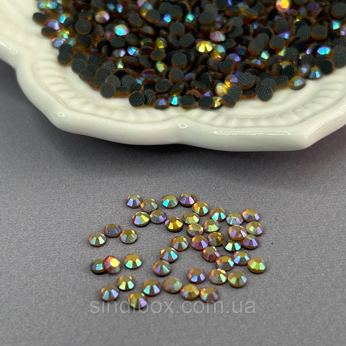 10г- Термоклейові стрази (dmc Китай) SS10 (2,9мм) - Crystal жовтый AB, фото 1