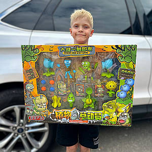 Набір іграшок фігурок Рослини проти Зомбі, дитячі ігрові фігурки Plants vs Zombies у подарунковій коробці