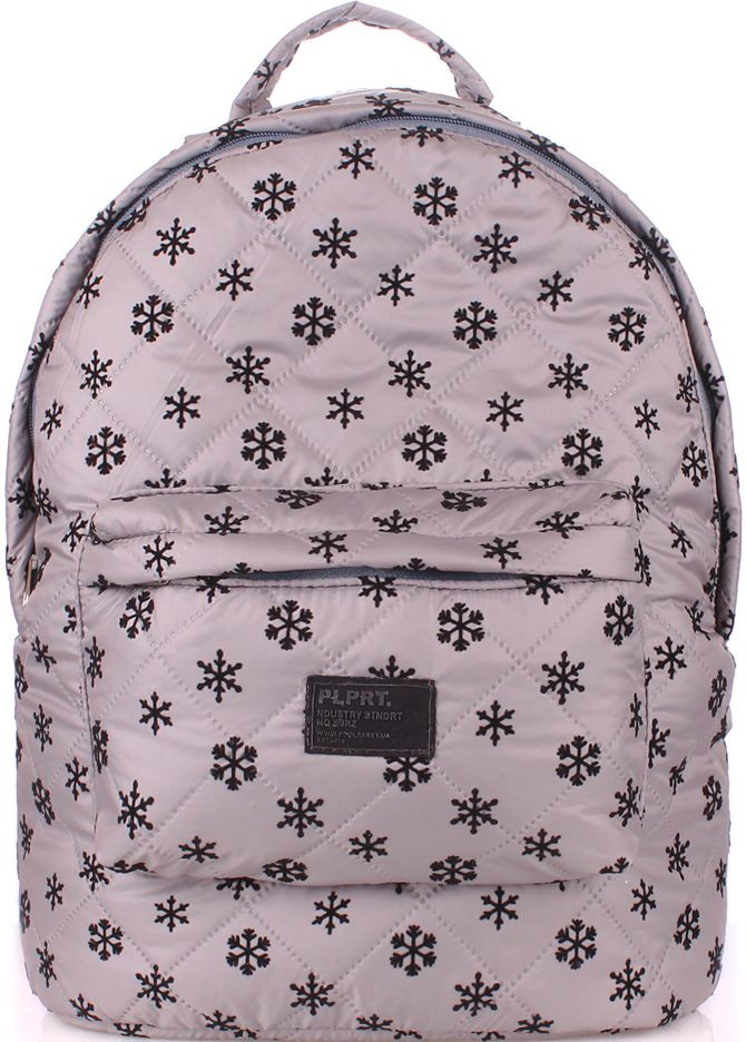 Рюкзак POOLPARTY backpack-snowflakes-grey серый, фото 1
