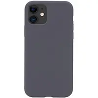Силіконовий оригінальний круглий чохол Apple iPhone 11 (19) темно-сірий