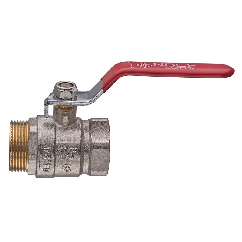 Кран кульовий Nolf classic NFC.621-32-1 1/4" FM ГШВ, ручка "важір" червона (NF3141), фото 1